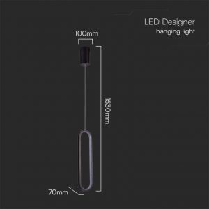 Kρεμαστό φωτιστικό Designer LED 13W 3000K Μαύρου Χρώματος V-TAC – 10076