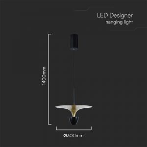 Κρεμαστό φωτιστικό LED 9W 3000K Μαύρου Χρώματος V-TAC – 10086