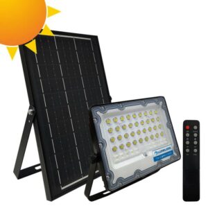 LED Ηλιακός Προβολέας 100W 5700K OSRAM Chip με Panel 20W – Battery 20Ah
