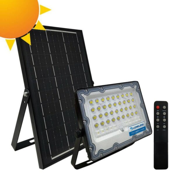 LED Ηλιακός Προβολέας 50W 5700K OSRAM Chip με Panel 10W – Battery 10Ah