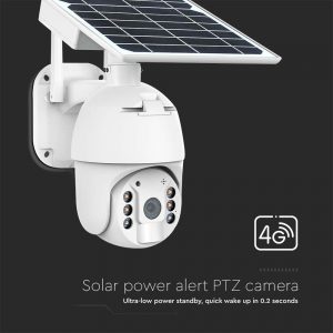 Solar Camera PTZ 4G 2MP με ανιχνευτή με λευκό σώμα 11616