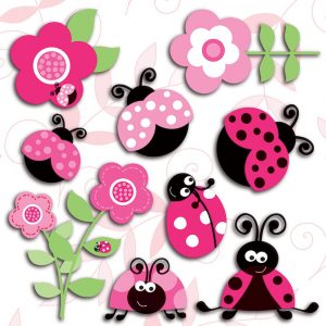 Pink Ladybugs αυτοκόλλητα 3 επιπέδων  31,5 x 36εκ. M 14506