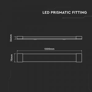 Πρισματικό φωτιστικό LED Samsung Chip SMD 15W 1200mm ψυχρό λευκό 6500K 155lm/W