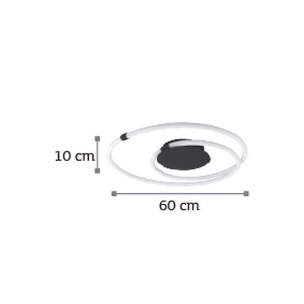 InLight Πλαφονιέρα οροφής από μαύρο μέταλλο και σωλήνα PVC (42010)