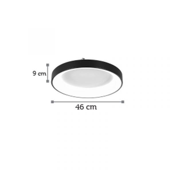 InLight Πλαφονιέρα οροφής από μαύρο μέταλλο και ακρυλικό (42177-Β)