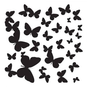 Butterflies Silhouettes αυτοκόλλητα τοίχου βινυλίου  31 x 31εκ. M 54110