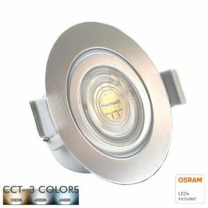 LED φωτιστικό οροφής χωνευτό Στρογγυλό Osram Chip SMD 7W CCT Soft Gold 100lm/W