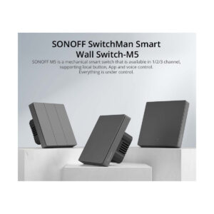 GloboStar® 80088 SONOFF M5-2C-80 SwitchMan Mechanical Smart Switch WiFi & Bluetooth AC 100-240V Max 10A 2200W (5A/Way) 2 Way 80088