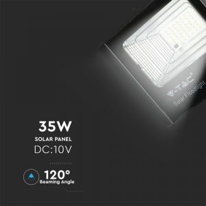 LED ηλιακός προβολέας 35W Φυσικό λευκό 4000K Μαύρο σώμα 8576