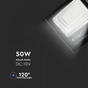 LED ηλιακός προβολέας 50W Ψυχρό λευκό 6400K Μαύρο σώμα 94027