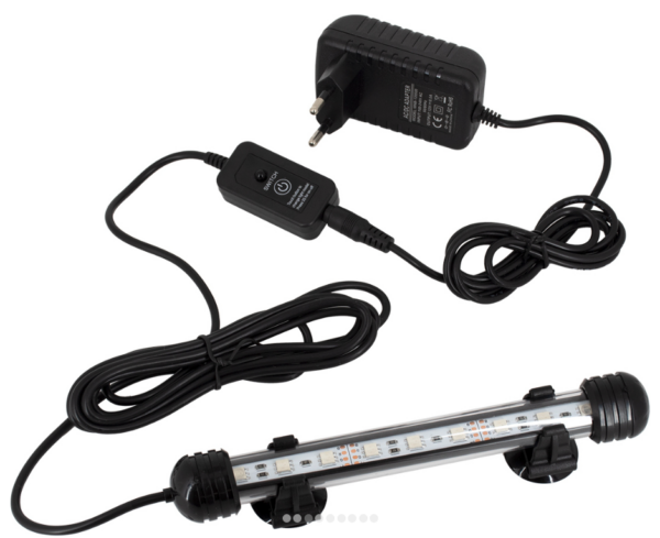 GloboStar® 79670 Φωτιστικό Ενυδρείου 18cm LED 2W 180° AC 230V Αδιάβροχο IP68 με Ασύρματο Χειριστήριο IR Πολύχρωμο RGB