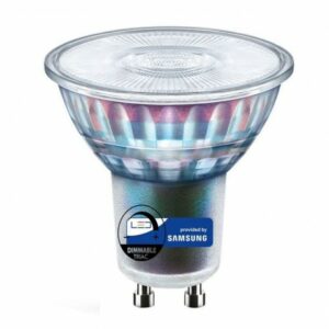 Λάμπα LED Spot GU10 Samsung Chip Glass SMD 6W Dimmable 3000K 110Lm/W 38°