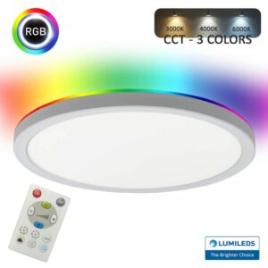 Φωτιστικό Οροφής LED 18W Lumileds RGB+CCT 120lm/W με χειριστήριο