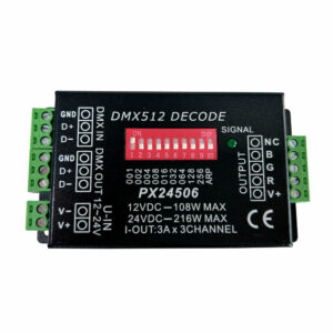 LED RGB DMX512 Decoder 3 Καναλιών 12V(108W) – 24V(216W) με Φωτεινή Ένδειξη Λήψης Σήματος